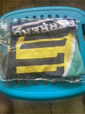 Turquoise & Yellow Graphic Scarf